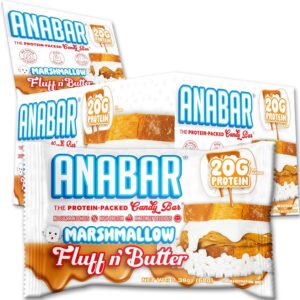 Anabar Protein-Packed Candy Bar Marshamallow Fluff n' Butter 2.39oz 12ct